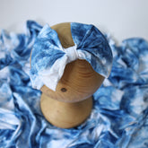 Baby Tie Dye Swaddle Wrap with Hairband SR079 | NB | Light Blue